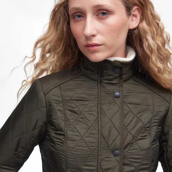 Barbour Dark Olive Green Cavalry Polarquilt Jacket - Picture 1 of 12